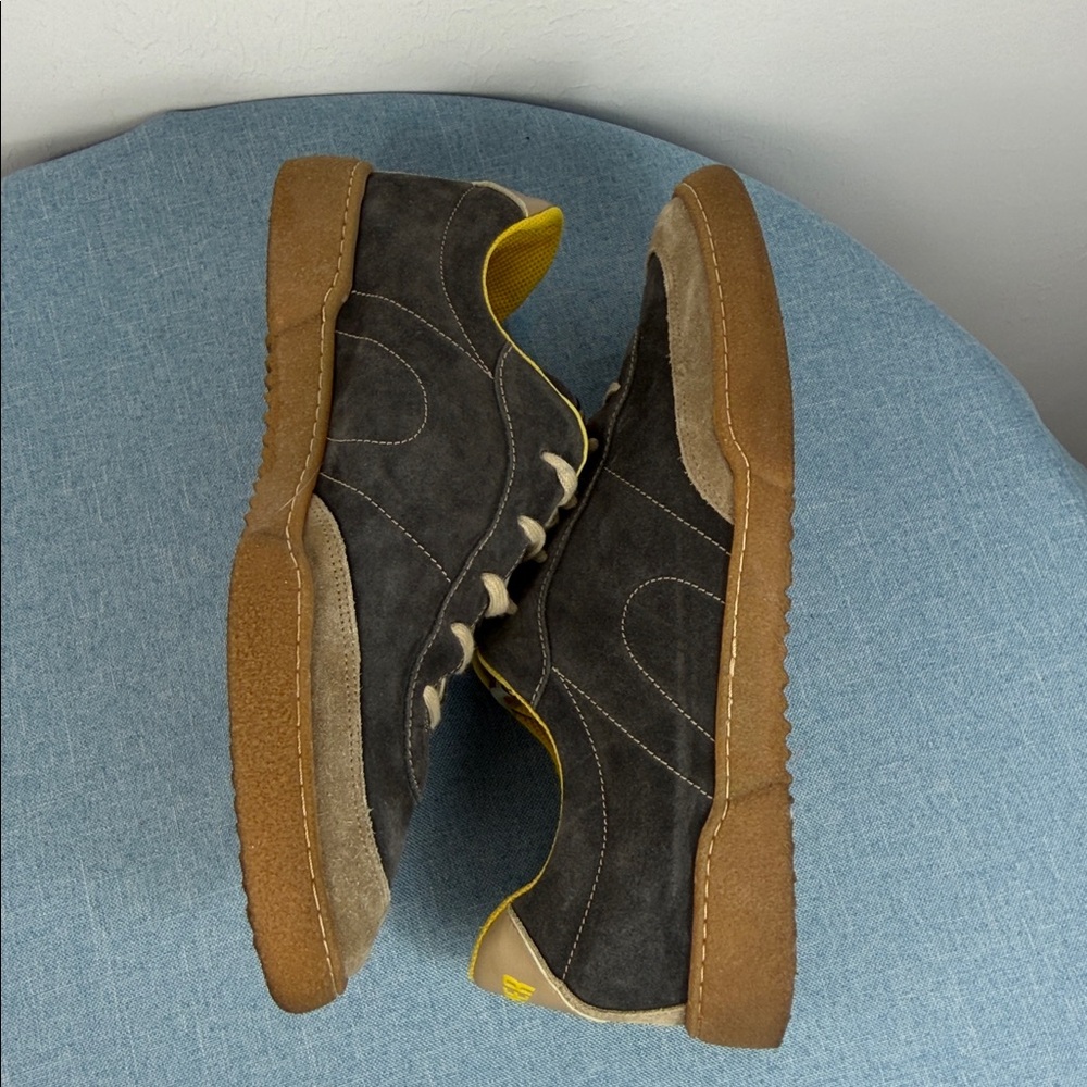 Camper Two-Tone Suede Sneakers in Charcoal, Beige and Brown - Picture 6 of 9